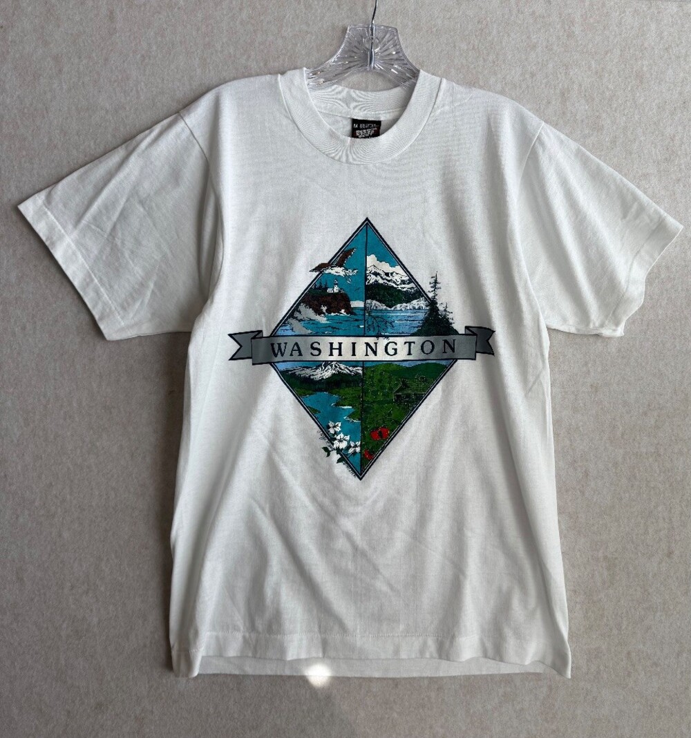 Vintage 80s 90s Washington State T-Shirt M Screen Stars Best Single Stitch USA